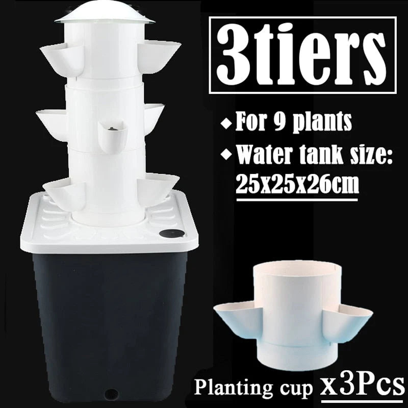Vertical Hydroponic Garden Kit Stackable Food-Safe PP