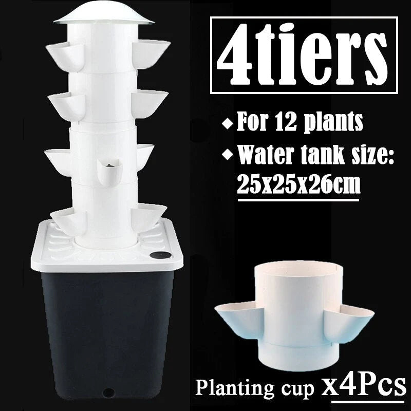 Vertical Hydroponic Garden Kit Stackable Food-Safe PP