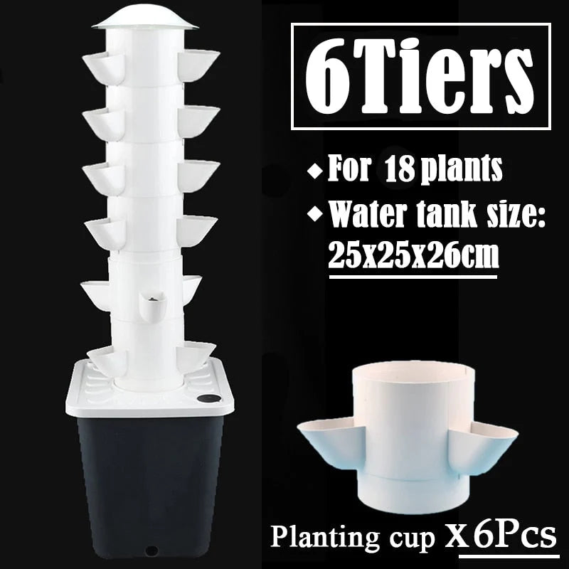 Vertical Hydroponic Garden Kit Stackable Food-Safe PP