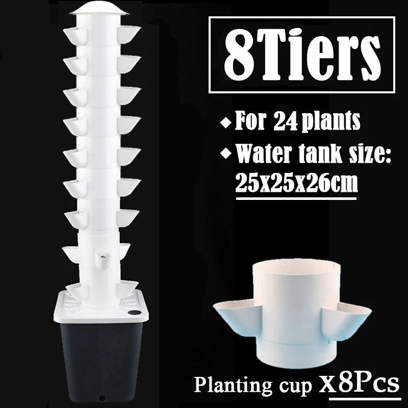 Vertical Hydroponic Garden Kit Stackable Food-Safe PP