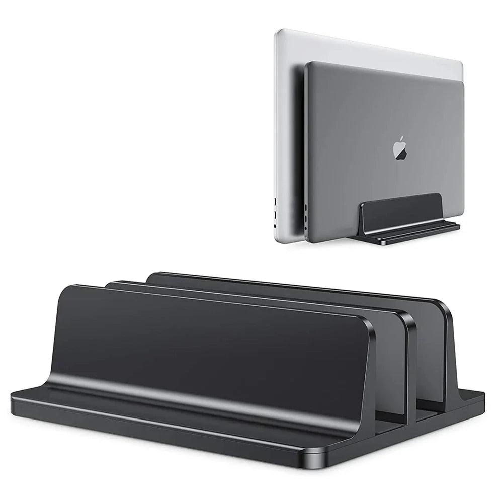 Vertical Laptop Stand Adjustable Slot Anodized Aluminum & Silicone Pads