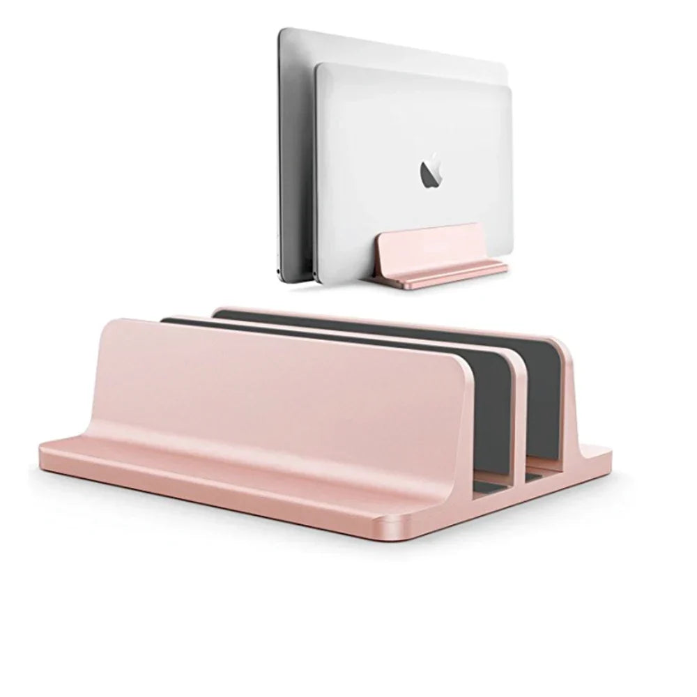 Vertical Laptop Stand Adjustable Slot Anodized Aluminum & Silicone Pads