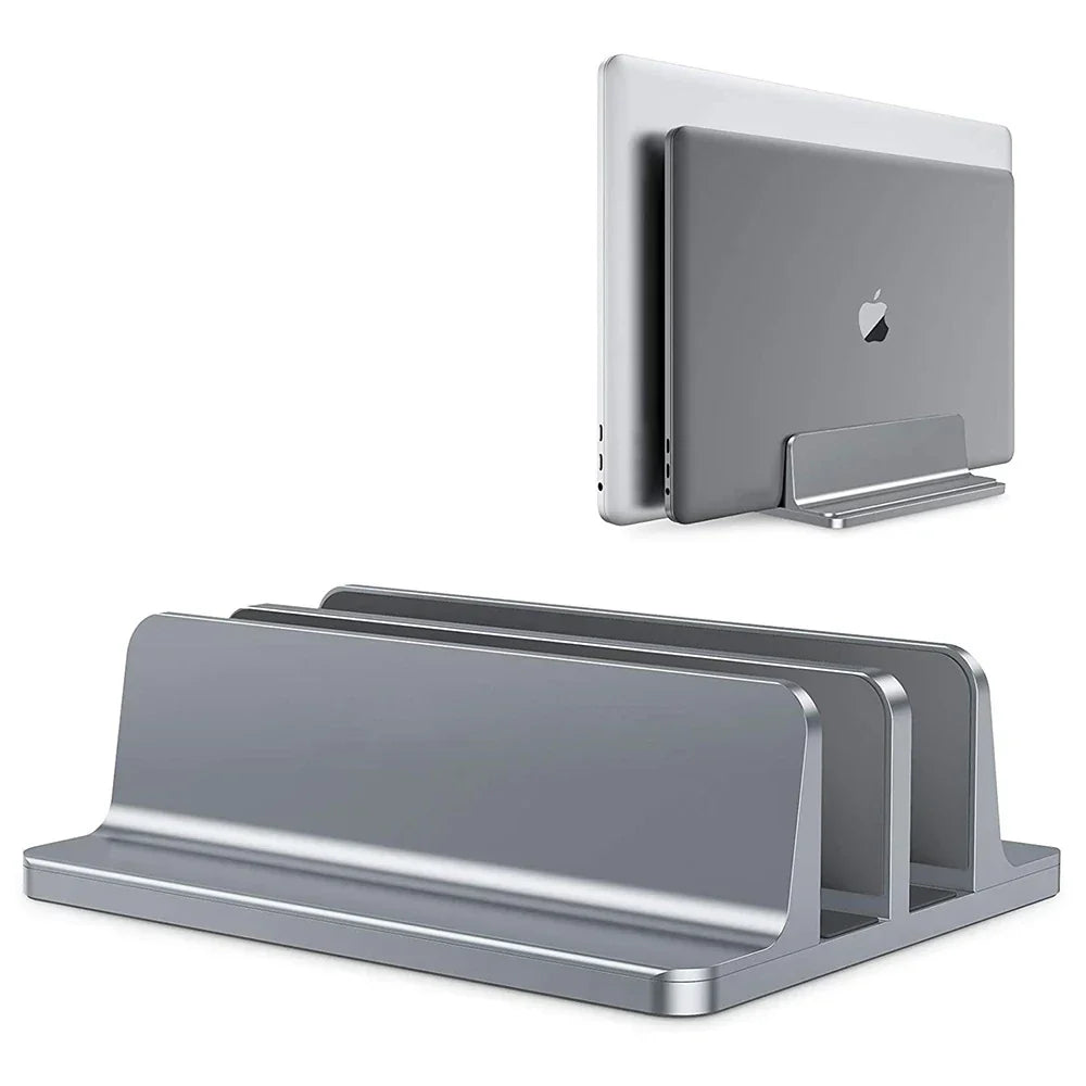 Vertical Laptop Stand Adjustable Slot Anodized Aluminum & Silicone Pads