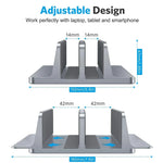 Vertical Laptop Stand Adjustable Slot Anodized Aluminum & Silicone Pads