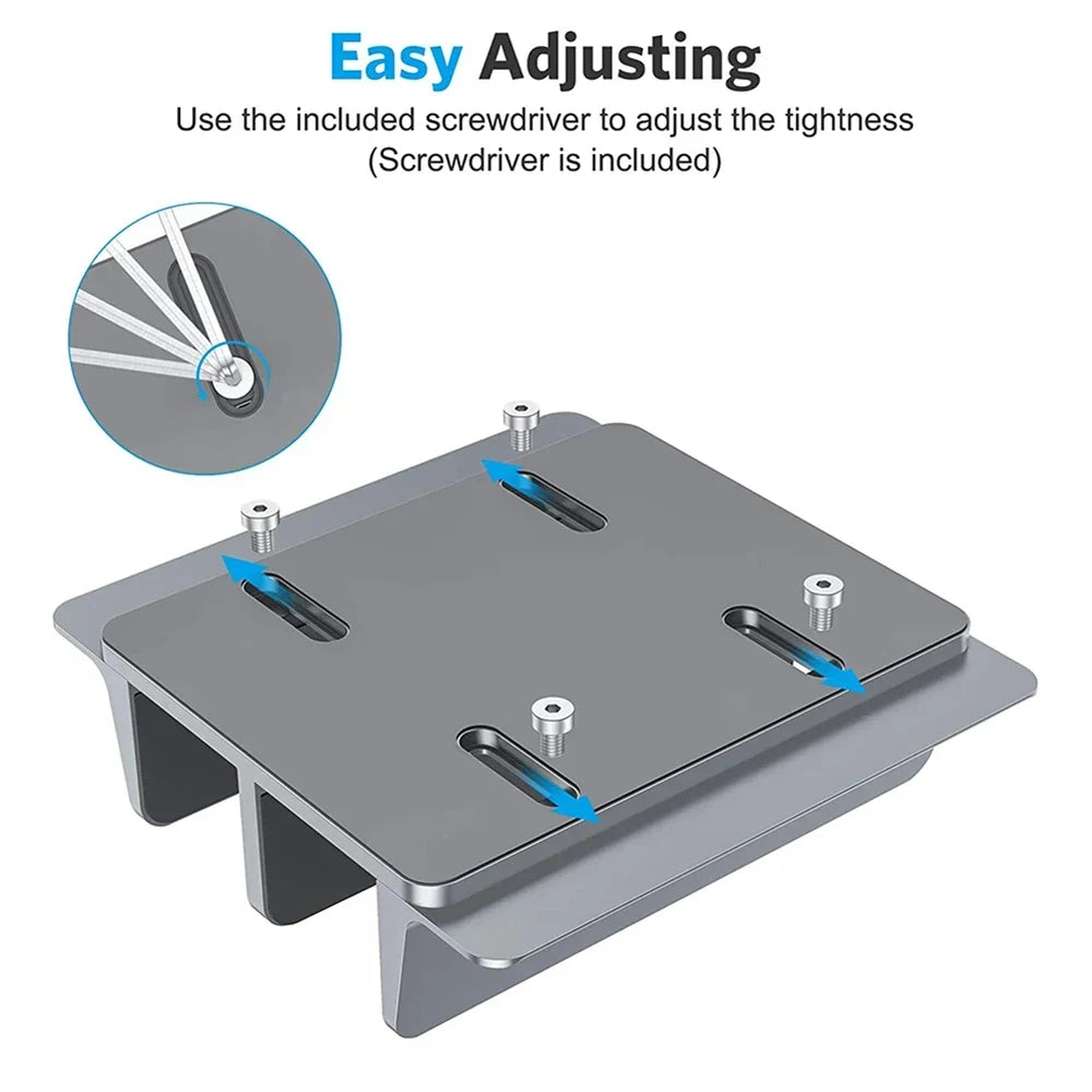 Vertical Laptop Stand Adjustable Slot Anodized Aluminum & Silicone Pads