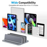 Vertical Laptop Stand Adjustable Slot Anodized Aluminum & Silicone Pads