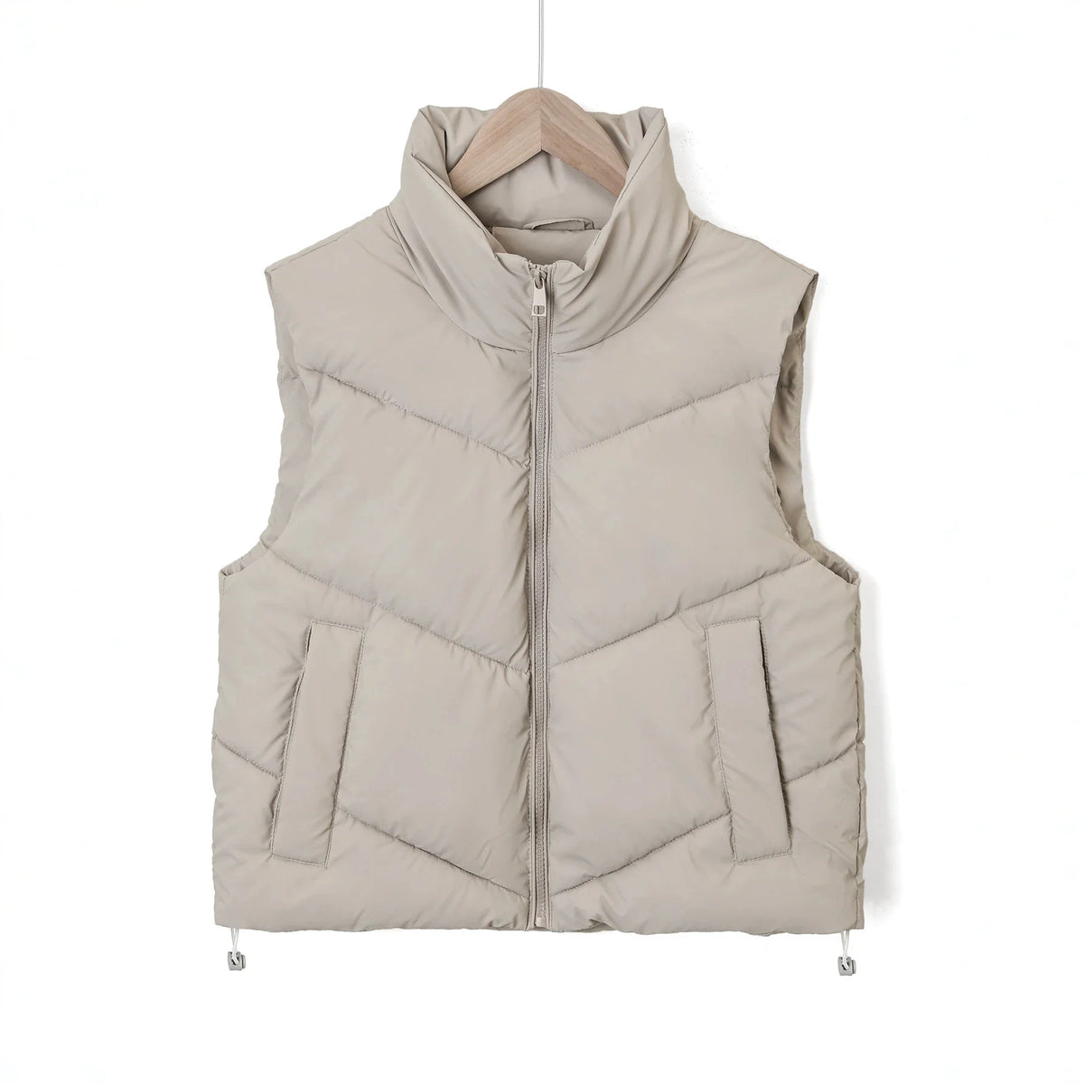 Vest Quilted Insulated Wind-Resistant High Stand Collar
