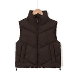 Vest Quilted Insulated Wind-Resistant High Stand Collar