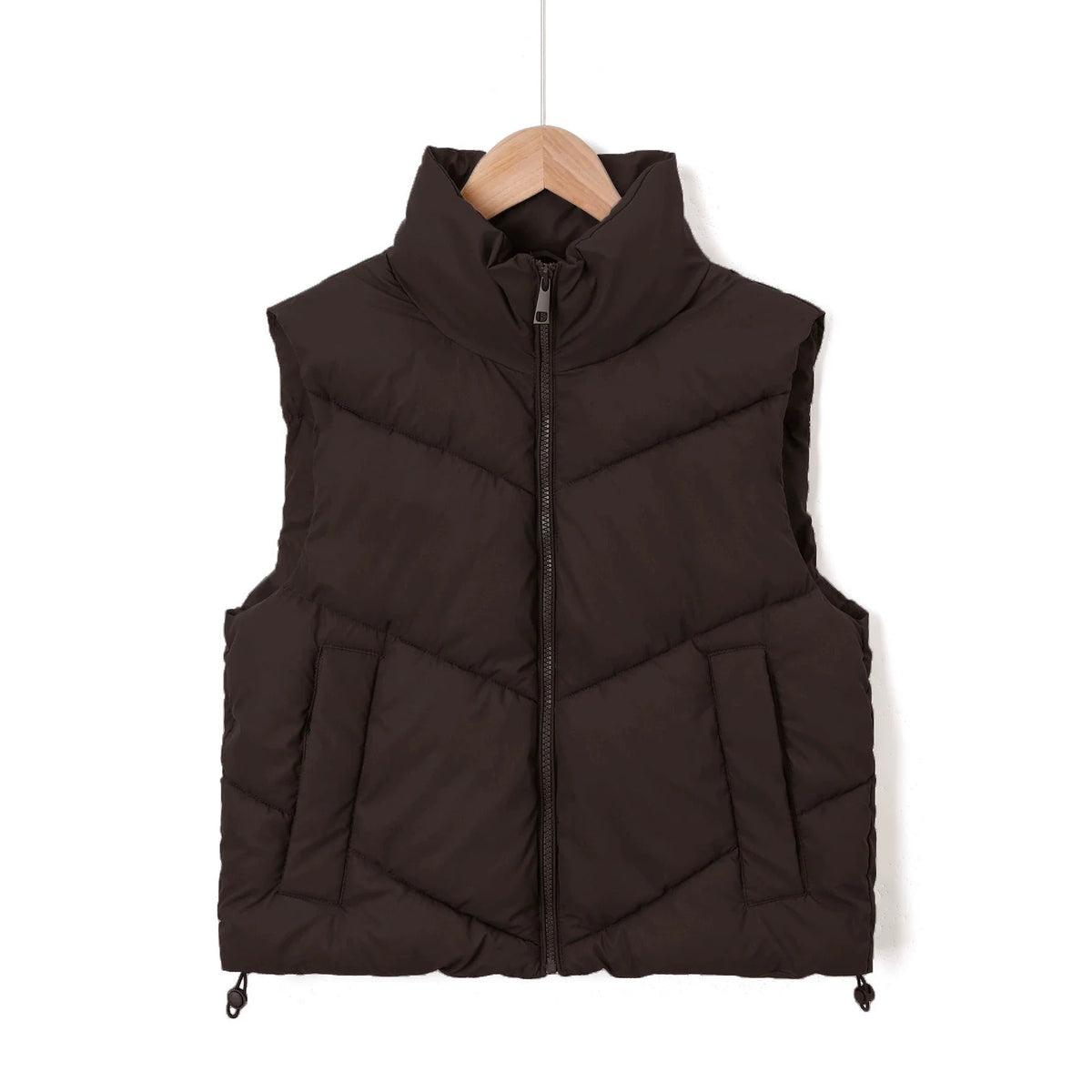 Vest Quilted Insulated Wind-Resistant High Stand Collar