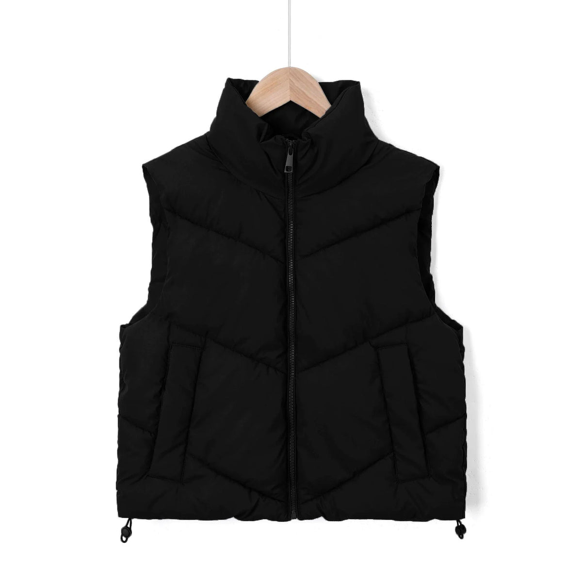 Vest Quilted Insulated Wind-Resistant High Stand Collar