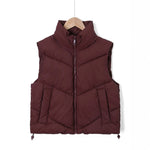 Vest Quilted Insulated Wind-Resistant High Stand Collar