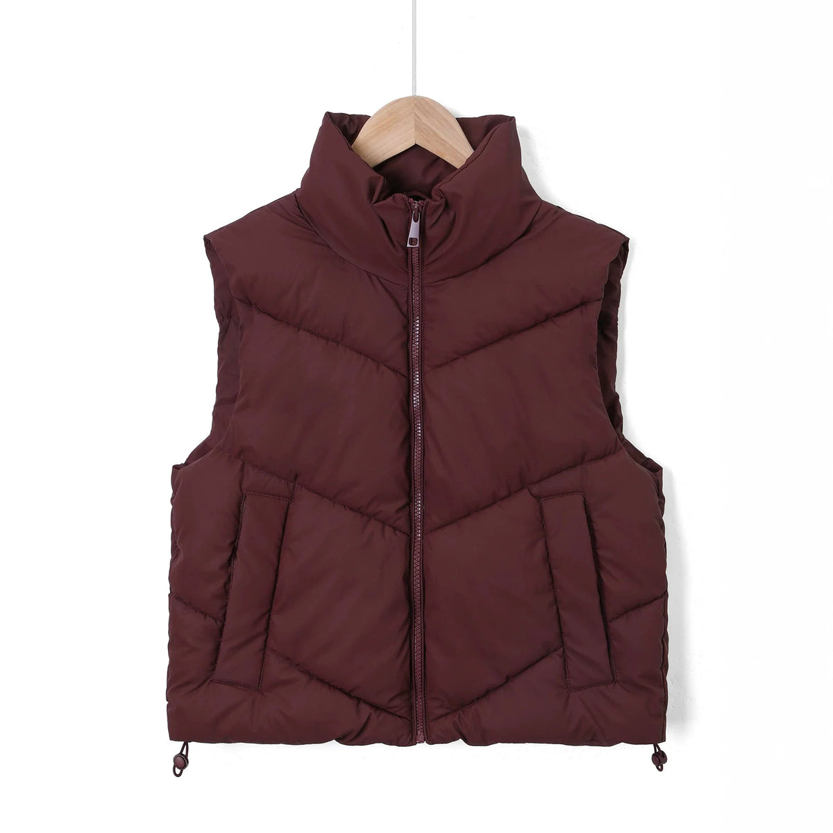 Vest Quilted Insulated Wind-Resistant High Stand Collar
