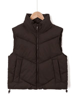 Vest Quilted Insulated Wind-Resistant High Stand Collar