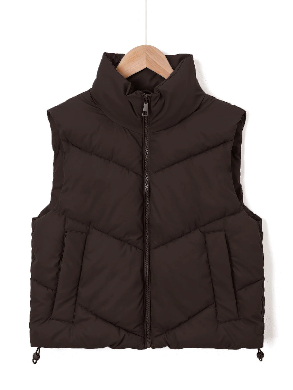Vest Quilted Insulated Wind-Resistant High Stand Collar