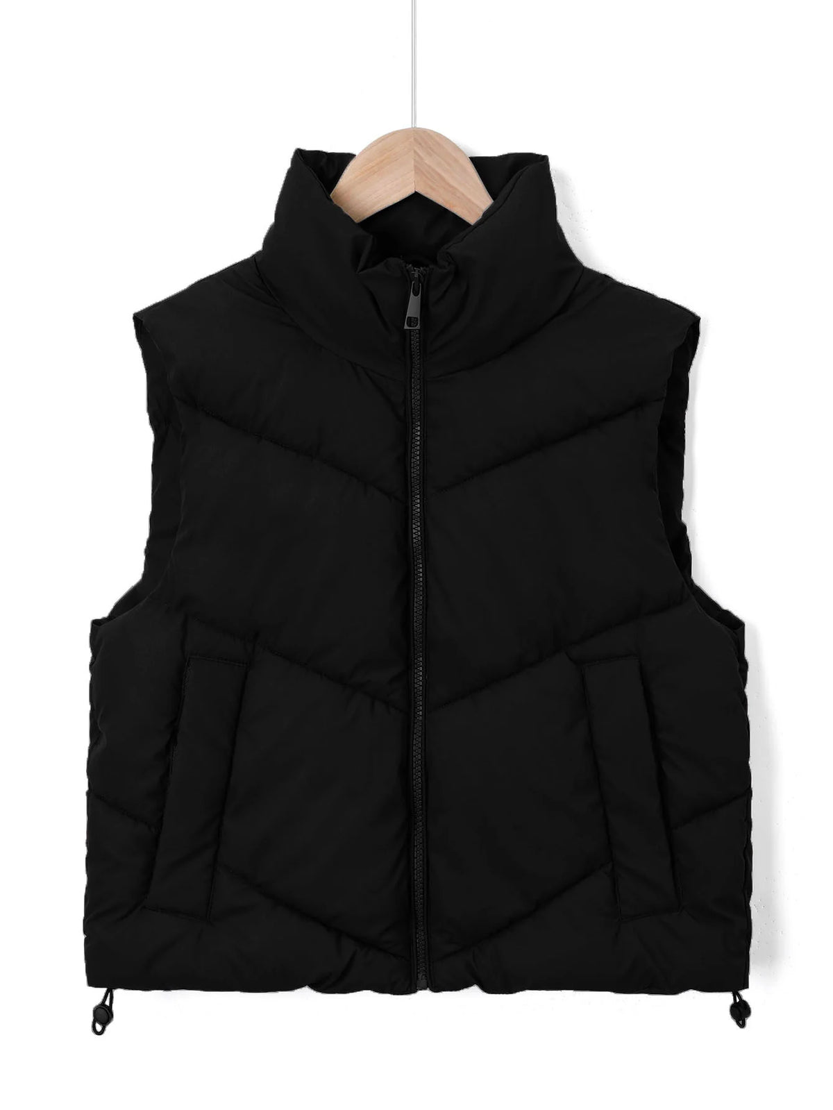 Vest Quilted Insulated Wind-Resistant High Stand Collar