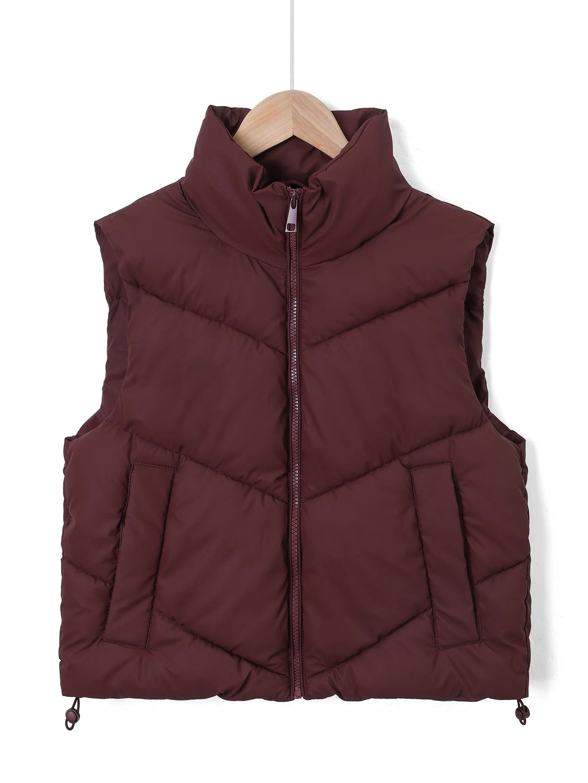 Vest Quilted Insulated Wind-Resistant High Stand Collar