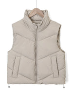 Vest Quilted Insulated Wind-Resistant High Stand Collar