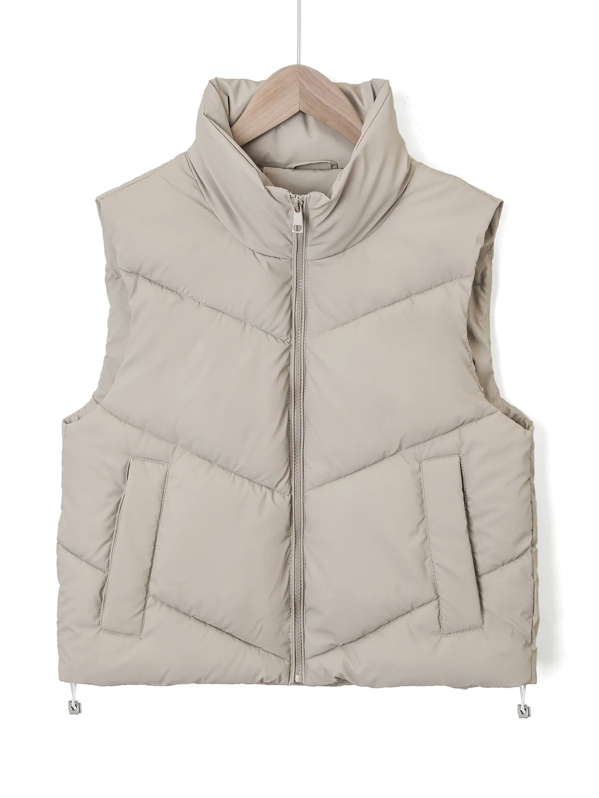 Vest Quilted Insulated Wind-Resistant High Stand Collar