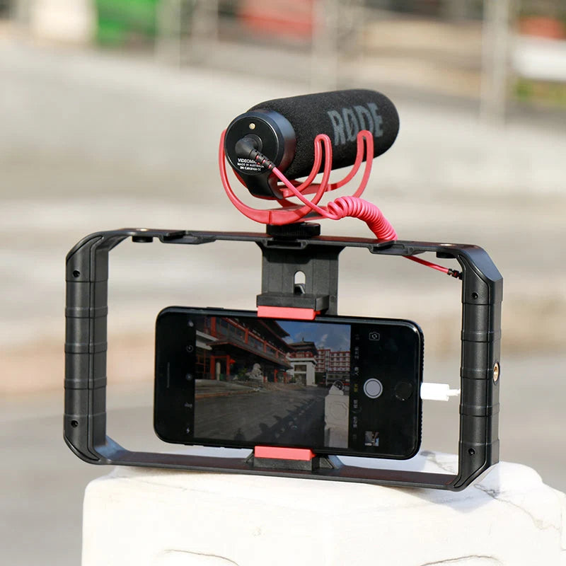 Video Camera Stabilizer Rig Microphone & Light Mounts Tripod Compatible