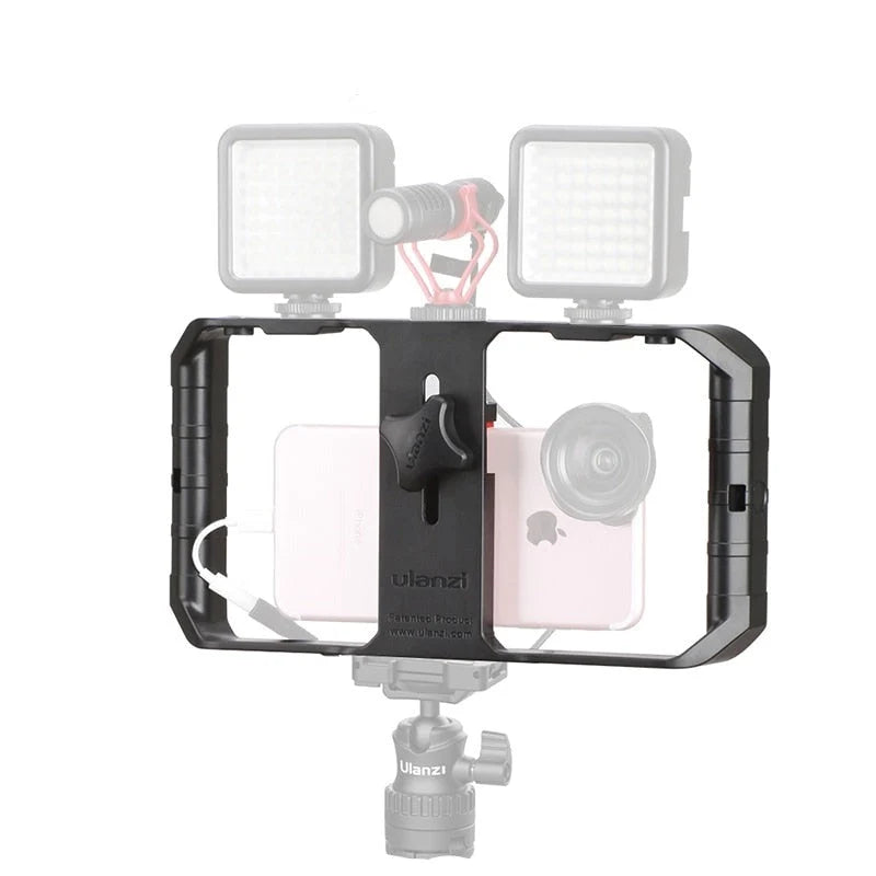 Video Camera Stabilizer Rig Microphone & Light Mounts Tripod Compatible