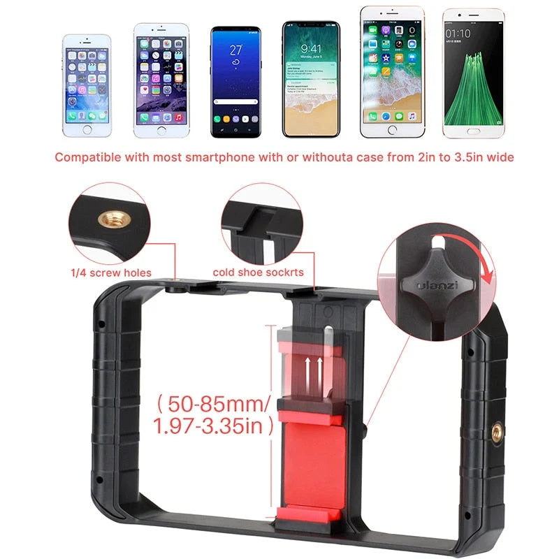 Video Camera Stabilizer Rig Microphone & Light Mounts Tripod Compatible