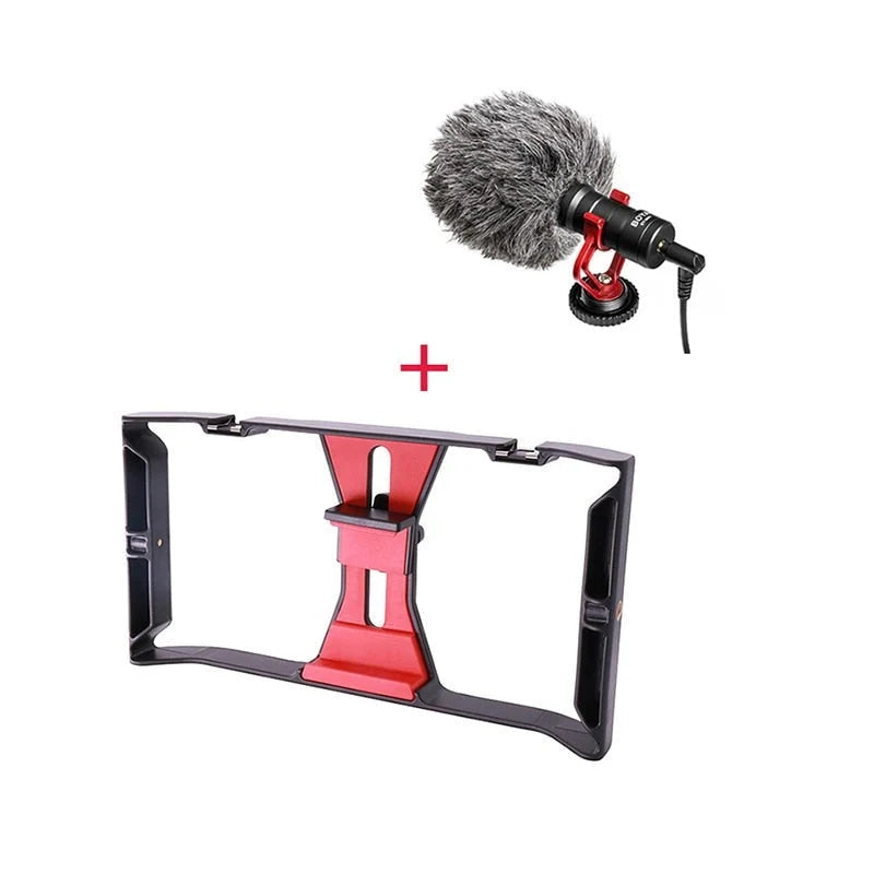 Video Camera Stabilizer Rig Microphone & Light Mounts Tripod Compatible