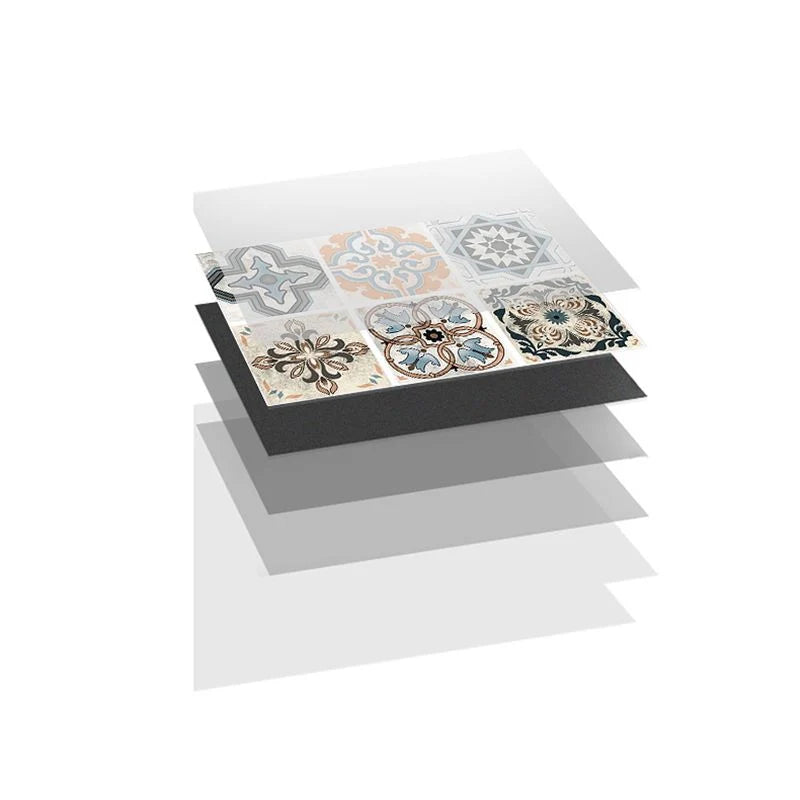Vinyl Tile Peel-and-Stick Porcelain Look Waterproof & Scratch-Resistant