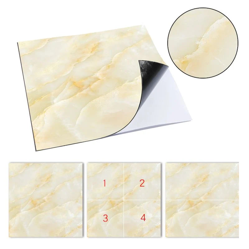 Vinyl Tile Peel-and-Stick Porcelain Look Waterproof & Scratch-Resistant