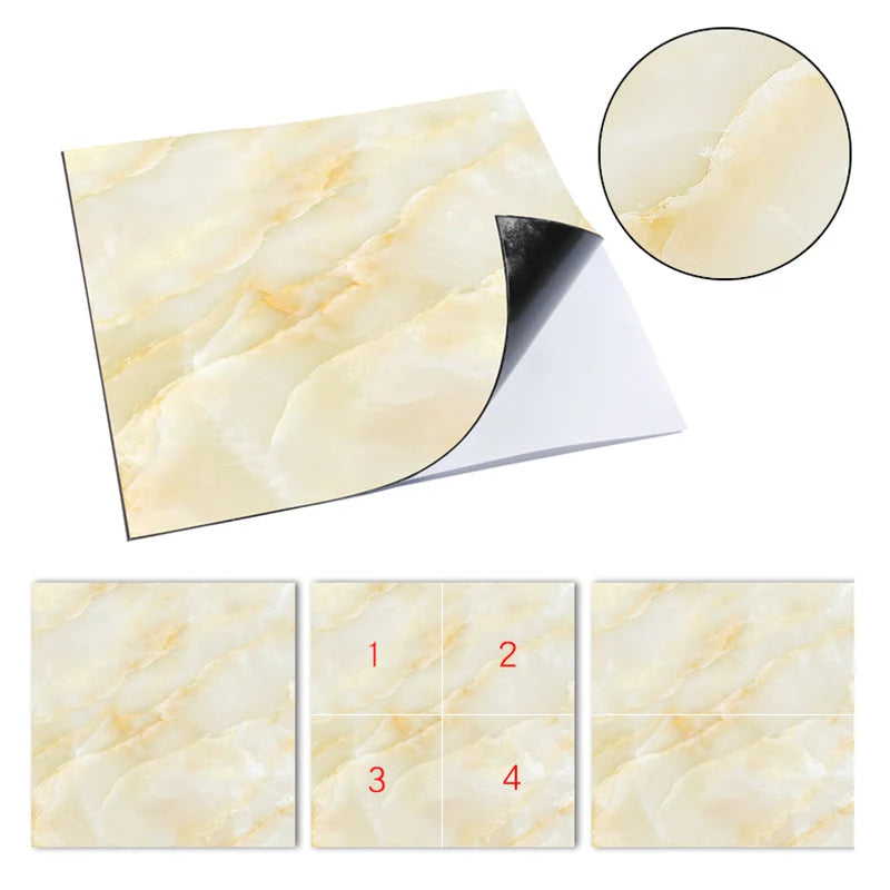 Vinyl Tile Peel-and-Stick Porcelain Look Waterproof & Scratch-Resistant