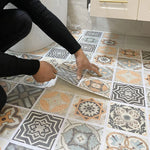 Vinyl Tile Peel-and-Stick Porcelain Look Waterproof & Scratch-Resistant