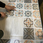 Vinyl Tile Peel-and-Stick Porcelain Look Waterproof & Scratch-Resistant