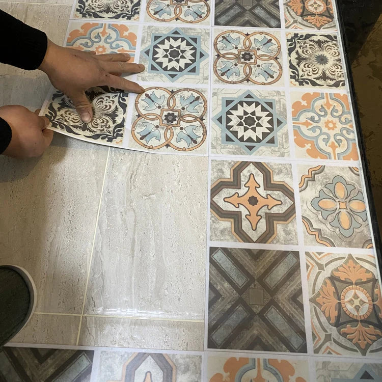 Vinyl Tile Peel-and-Stick Porcelain Look Waterproof & Scratch-Resistant
