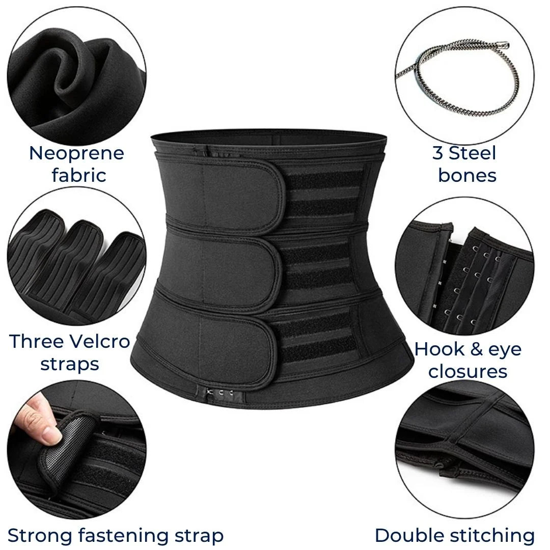 Waist Trainer Belt Triple Compression Breathable Neoprene