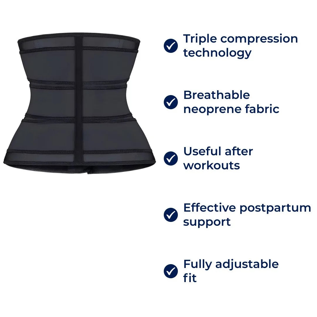 Waist Trainer Belt Triple Compression Breathable Neoprene