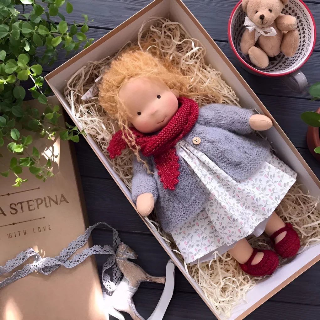 Waldorf Doll Cotton Exterior Wool Filling Imaginative Play