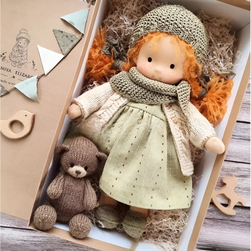 Waldorf Doll Cotton Exterior Wool Filling Imaginative Play