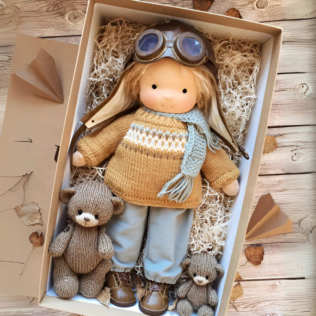 Waldorf Doll Cotton Exterior Wool Filling Imaginative Play