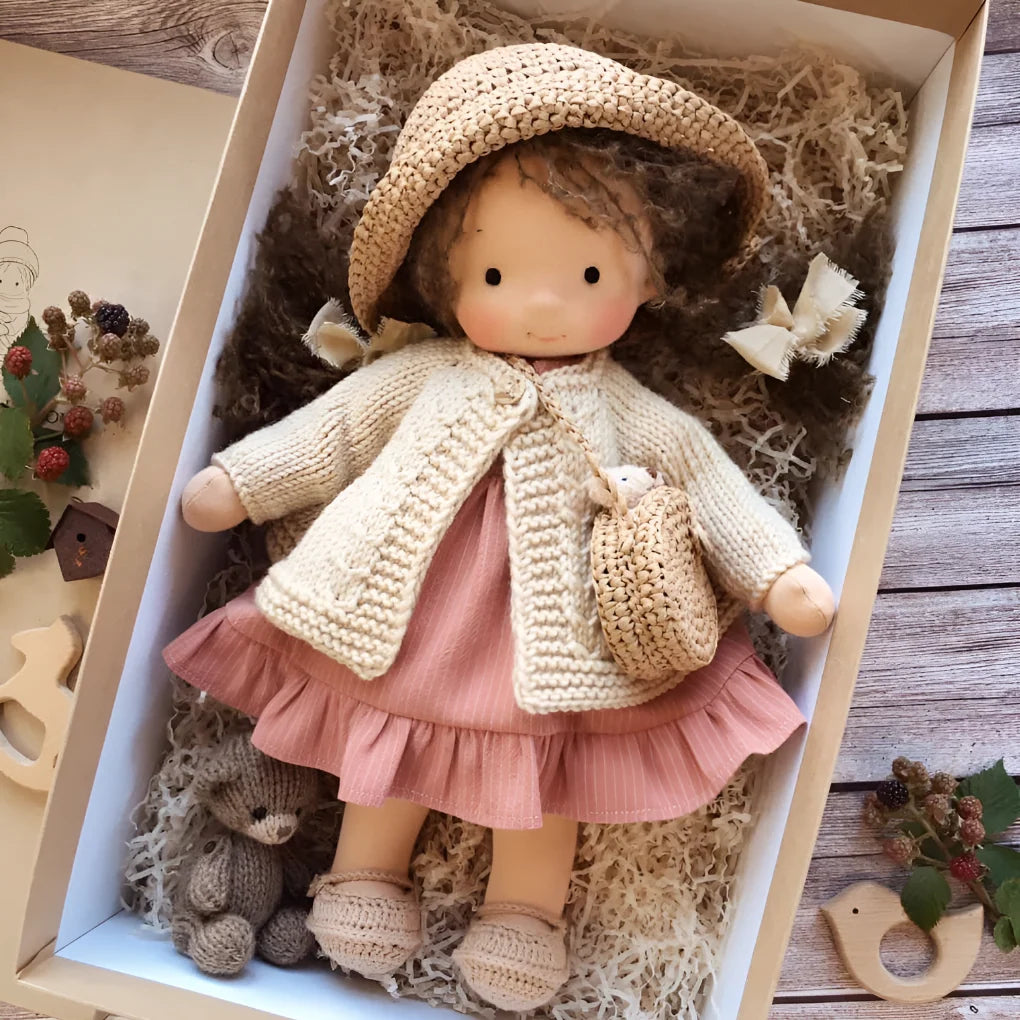 Waldorf Doll Cotton Exterior Wool Filling Imaginative Play