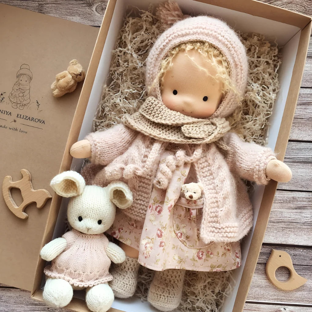 Waldorf Doll Cotton Exterior Wool Filling Imaginative Play