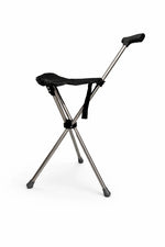 Walking Cane With Seat Foldable Stainless Steel Tripod Design