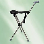 Walking Cane With Seat Foldable Stainless Steel Tripod Design