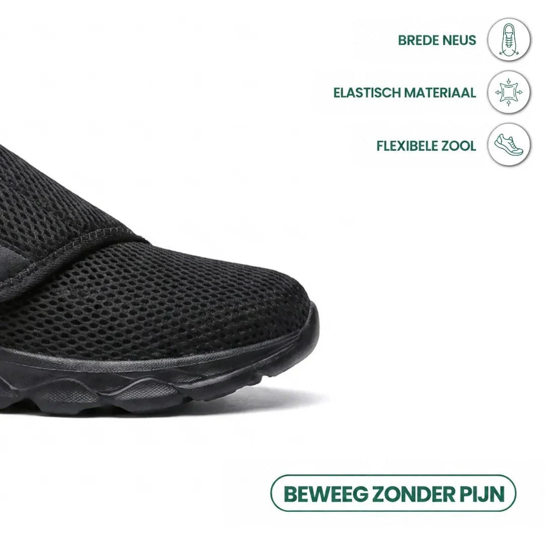 Walking Shoes Wide-Fit Breathable Mesh Hook-and-Loop Closure