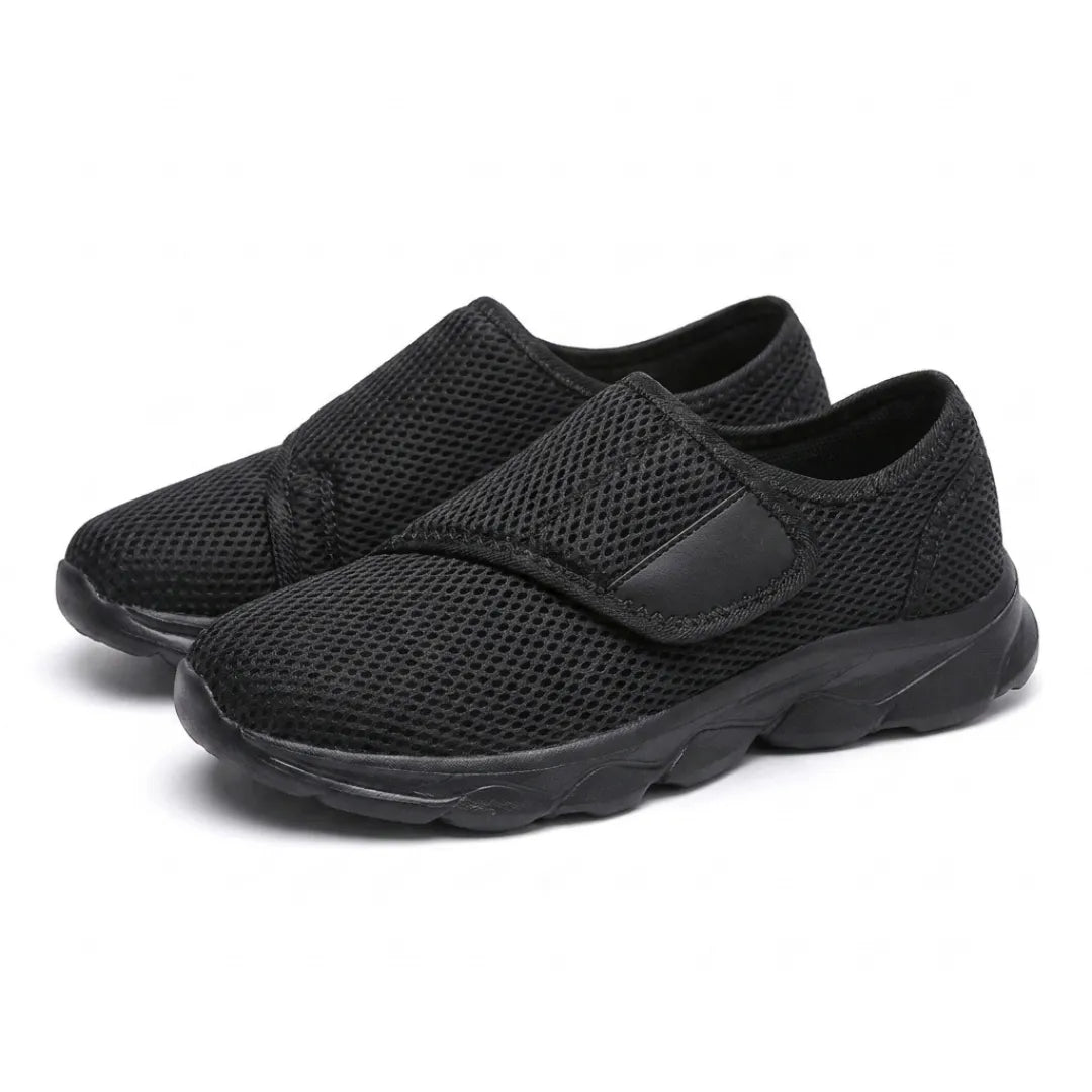 Walking Shoes Wide-Fit Breathable Mesh Hook-and-Loop Closure