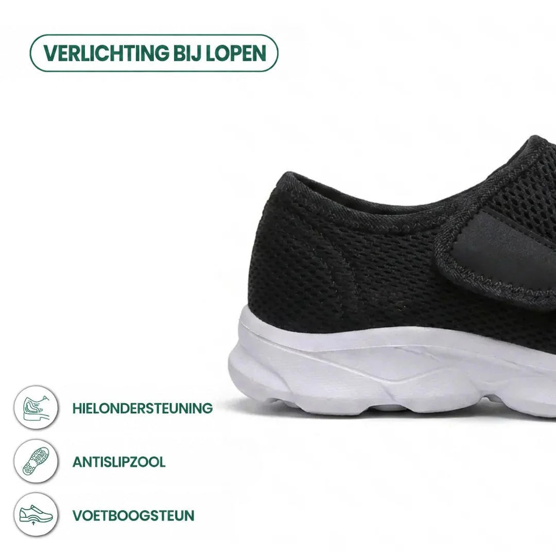 Walking Shoes Wide-Fit Breathable Mesh Hook-and-Loop Closure