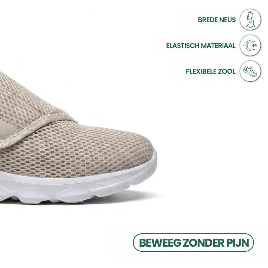 Walking Shoes Wide-Fit Breathable Mesh Hook-and-Loop Closure