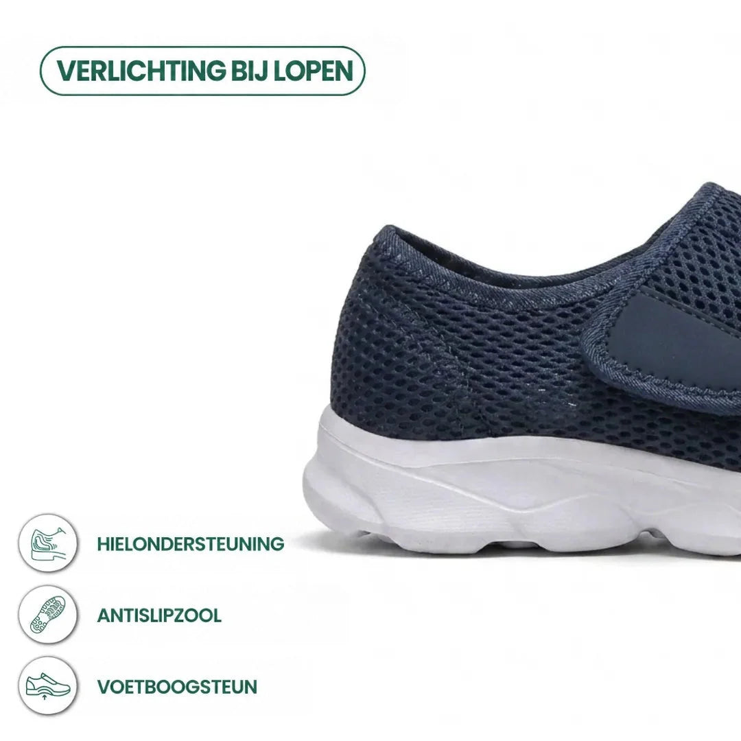 Walking Shoes Wide-Fit Breathable Mesh Hook-and-Loop Closure