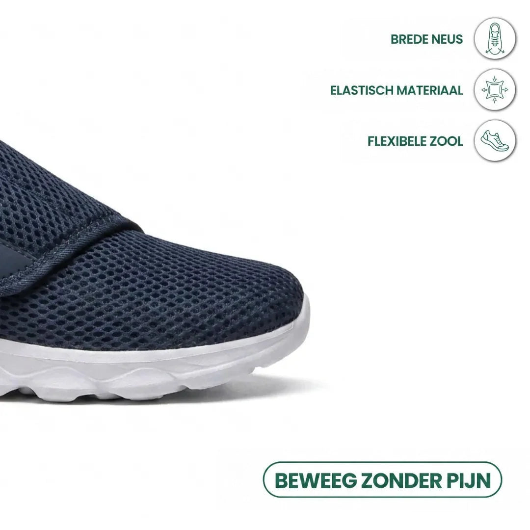 Walking Shoes Wide-Fit Breathable Mesh Hook-and-Loop Closure