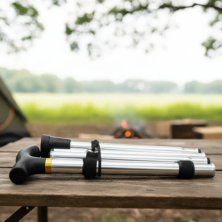 Walking Stick Aluminum Alloy Folding Telescopic Adjustable Lightweight Support