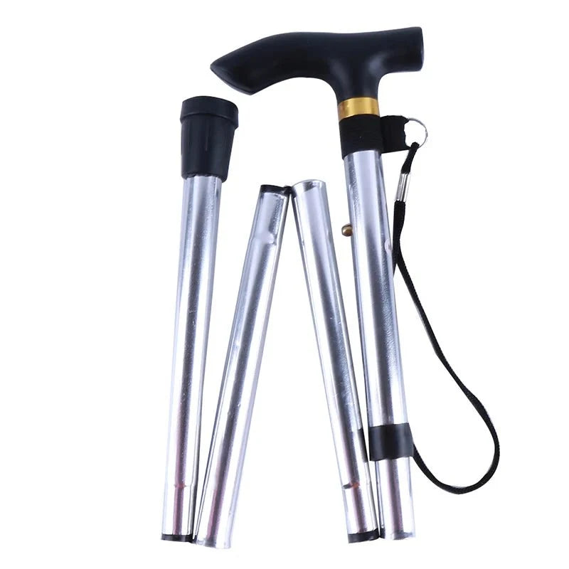 Walking Stick Aluminum Alloy Folding Telescopic Adjustable Lightweight Support