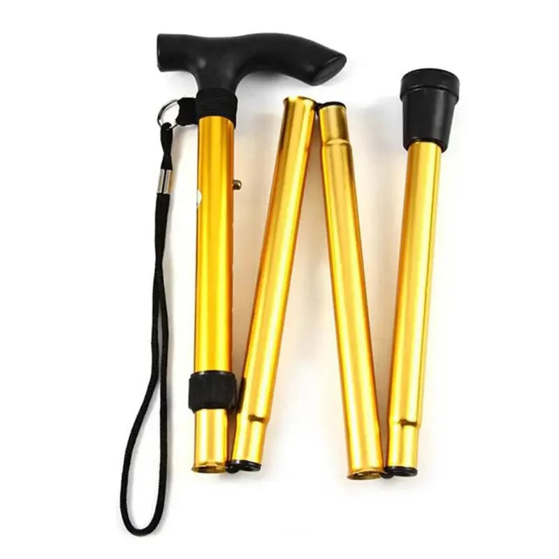 Walking Stick Aluminum Alloy Folding Telescopic Adjustable Lightweight Support